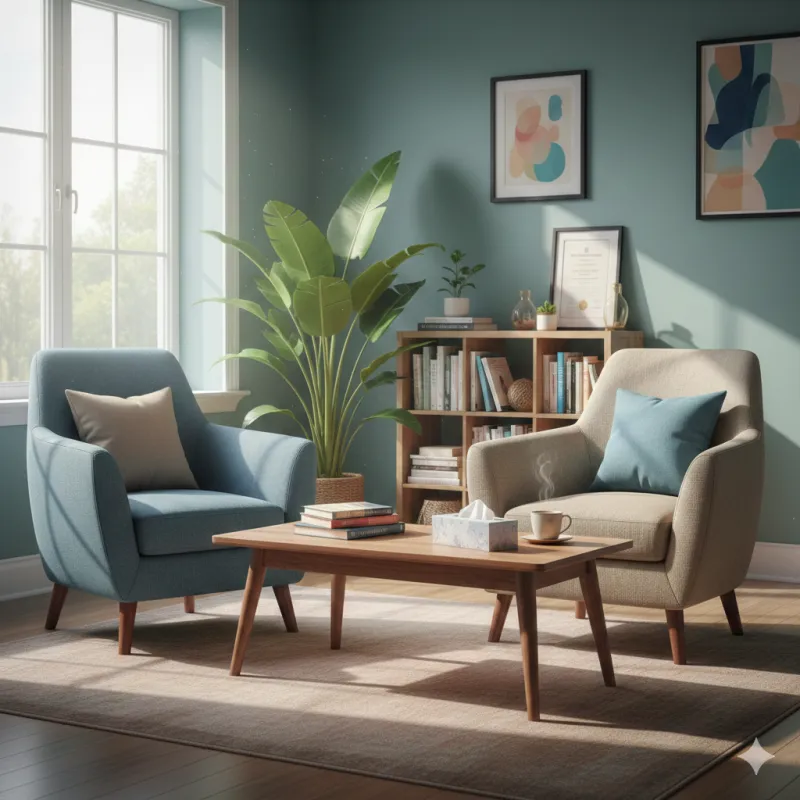 Consultório de psicoterapia acolhedor em São Paulo